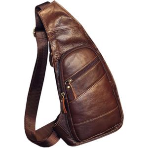 Hebetag Leather Sling Bag Crossbody Backpack for Men Women Travel Outdoor Camping (#01coffee)