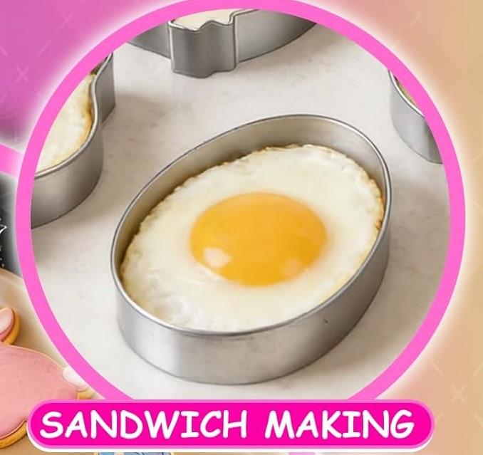 Easter Cookie Cutters Egg Biscuit for Kids DIY Lunchbox Bento Box Fruit Vegetable Sandwich Cutters for Children Boys Girls, Pack of 5