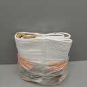 67L Large Blanket Basket, 20"x13" Woven Storage Baskets With Handle, Cotton Rope Blanket Basket Living Room, Baby Laundry hamper for Blanket, Nursery, Toy, Pillow (White & Brown)