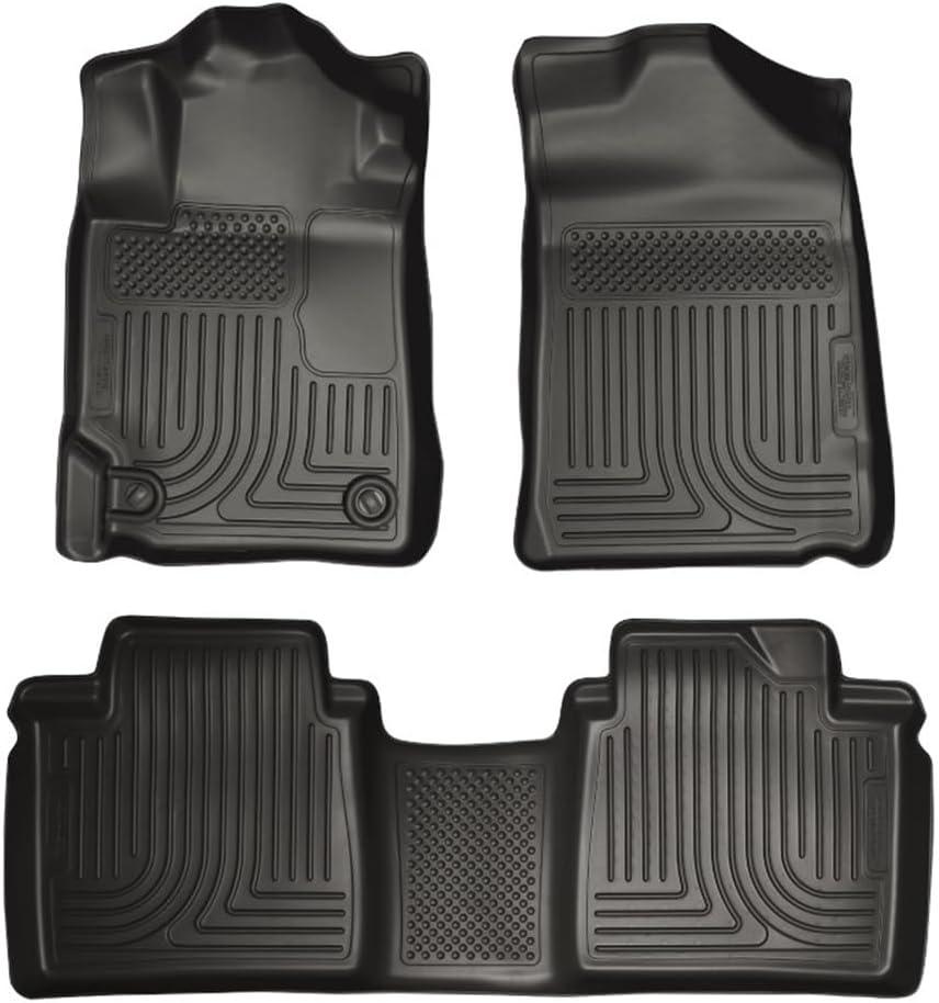 Husky Liners Weatherbeater Floor Mats | Fits 2007-2011 Toyota Camry | Front & 2nd Row, 3-pc Black - 98511