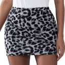 EXLURA Women's Leopard Print Mini Skirt High Waist Sexy Cheetah Skirts Trendy Pencil Bodycon Short Skirts Concert Outfit 2025 (L)