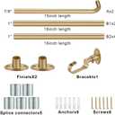 Room Darking Curtain Rod, 28-116 Inch Adjustable Window Curtain Rods Wrap Around 1inch Diameter Single Splicing Curtain Rod, Warm Gold