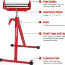 WORKPRO Folding Roller Stand Height Adjustable, Heavy Duty 250 LB Load Capacity, Outfeed Woodworking (Upgraded head)
