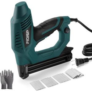 Electric Nail Gun 18 Gauge, 2 in 1 Brad Nailer Heavy Duty, 120V Stapler Gun with 2000pcs Nails and Crown Staples for Carpentry, Upholstery, DIY