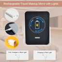 Rechargeable Vanity Mirror with Lights,Desk Makeup Mirror with Lights,Portable Travel for Makeup Desk  Dressing Room,3 Color Lighting, Dimmable Touch Screen (10"L x 7"W, White)