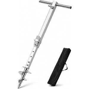 Sand Anchor for Boat, 304 Stainless Steel Heavy Duty Screw in Boat Anchor Pole, Adjustable 29.5"44.5", One-Piece Forged Auger & Foldable Handle for Shallow Water, Sandbar Beach, Jet Ski,PWC