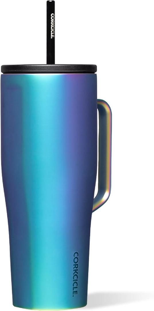 Corkcicle Cold Cup XL Insulated Tumbler with Handle, Lid, & Straw, Dragonfly, 30 oz  Reusable Cupholder Friendly Water Bottle Keeps Drinks Cold 12hrs (Dragonfly)