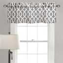 Lush Decor Edward Trellis Curtains Light Filtering Window Valance for Living, Dining, Bedroom, Gray, 52"W x 18"L (Grey)