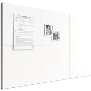 Bumusty Large Cork Board 36" x 24" Alternative - 6 Pack Felt Wall Tiles with 40 Safe Removable Adhesive Tabs, 30 Pushpins, Cork Boards for Walls Pin Board Bulletin Board Office Decor (Milky White)