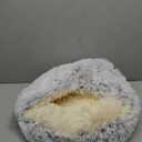 Round Cat Bed Soft Comfortable Plush Safe Warming Round Cat Dog Cushion Bed for Small Pets Gentleman (Gray,20in)