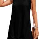 Herseas Women Swimsuit Cover Up Textured Short Sleeveless Mini Dress Beach 2025 Summer Twisted Hem Bathing Suit Coverup (Black, S)