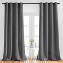 NICETOWN Grey Bedroom Blackout 90 inch Curtains - Grommet Energy Saving Thermal Insulated Room Darkening Drapes Sound Dampening Window Treatments for Living Room (2 Panels, W52 x L90)