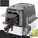 XXXL Jumbo Stainless Steel Litter Box with Lid, 26" L x 18" W x 17" H Extra Large Stainless Steel Litter Box, 400 Count Cat Poop Bags + Cat Litter Mat,Non-Sticky, Anti-Leakage, Easy to Clean (dark gray)