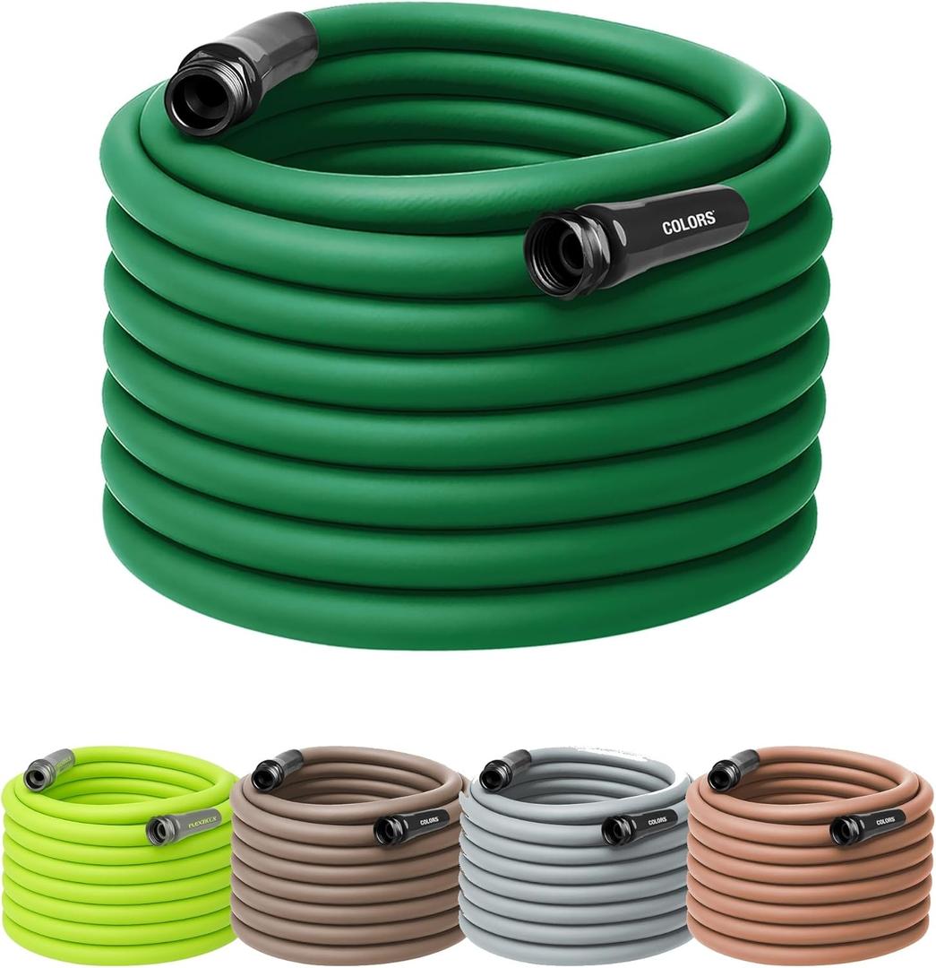 Flexzilla Colors Garden Hose 5/8 in. x 100 ft., Lightweight All-Weather Water Hose, Durable and Flexible, Leak-Free Connections, Forest Green