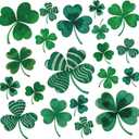 2 x Unique Shamrock Design - St. Patrick's Day Window Clings, 8 Sheets Window Decals Decorations for Home, Office, Classroom, Indoor Spring Stickers Decor