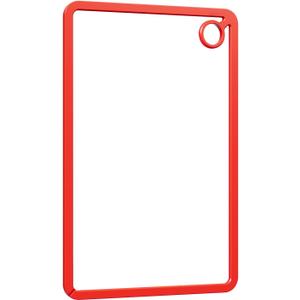 2 x 12"x8" Small Clear Tempered Glass Cutting Board,Non-Slip Dishwasher Safe Heat & Shatter Resistant Cutting Board for Kitchen Countertop Meal Prep (Red-Small)