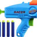NERF Elite Junior Racer Easy Play Dart Blaster, 4 Nerf Elite Darts, Nerf Blaster Outdoor Toys, for Kids, Ages 6+