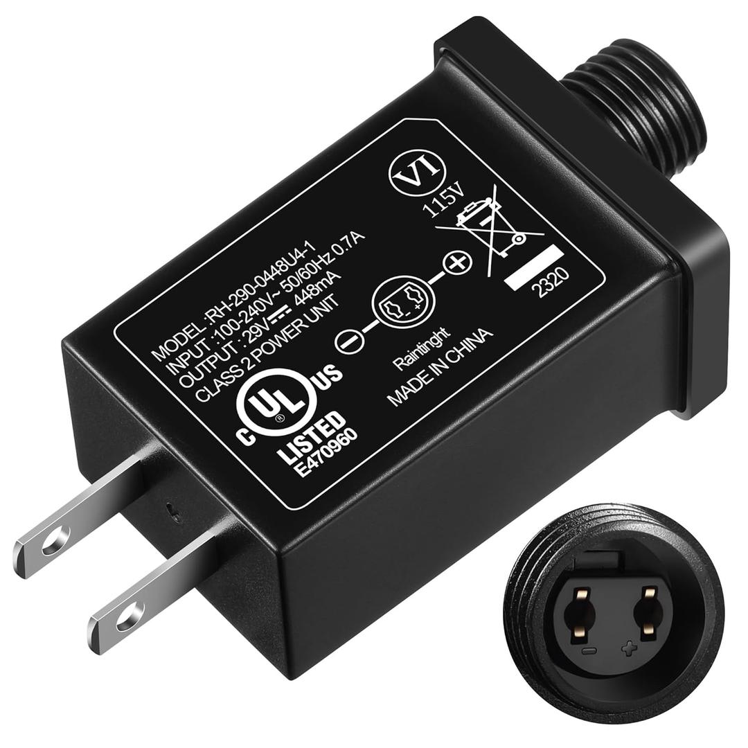 Feekoon Class 2 LED Power Supply 29V 13W Transformer, Waterproof IP44 US Plug Adapter, Seasonal Use LED Driver, Low Voltage for Christmas Tree Lighting, Holiday String Light Outdoor(1 Pack)