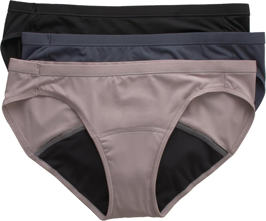 Hanes Women's Comfort, Period Underwear Pack, Light Leaks Period Panties, Light Protection Underwear, 3-Pack (7)