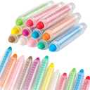 24 Pcs Dustless Chalk Colored twistable Chalk for Blackboard Doodling, Drawing, Writing, Colour Mixture