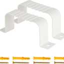 Ionela 2PCS Gutter Downspout Strap-3" x 4" Aluminum Alloy Leader Strap Gutter Bracket 3 X 4, White