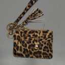 KNGITRYI Small Wristlet Wallets for Women RFID Credit Card Holder Wallet Keychain Wristlet Wallet Credit Card Wallets for Women (Leopard)