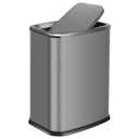 Stainless Steel Bathroom Trash Can with Swing Lid,4gallon Small Metal Garbage can Trash Bin Wastebasket for Office Bedroom Powder Room (Silver)