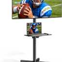 Heavy-Duty Rolling TV Stand for 23-60 ScreensSupports 121 lbs (99 lbs TV + 22 lbs Shelf), Stable Mobile TV Cart with Adjustable Shelf & Tilt, Portable TV Stand on Wheels, Max VESA 400x400