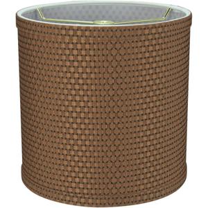 Aspen Creative 31233A Transitional Drum (Cylinder) Shaped Spider Construction Lamp Shade in Jacquard Brown, 8" Wide (8" x 8" x 8")