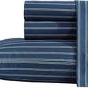 Nautica - King Sheets, Premium Cotton Percale Bedding Set, Striped Bedding Set, Oeko-Tex Certified (Richmond Stripe Blue, King)