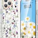 MILPROX Compatible with iPhone 17 Pro Max Flowers Case 6.9 inch - Cute Floral Pattern Design for Women Girls - Slim Clear Elegant Pretty Aesthetic Classy Exquisite Retro Girly Phone Cover - Garden