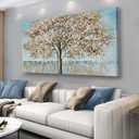 Belmrxne Beach Wall Decor Blue Canvas Wall Art Modern Coastal Aesthetic Canvas Painting Trendy Artwork for Living Room Bedroom Dining Room Office Home Decor 24x48 inch (Blue and White)