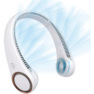 CIVPOWER Portable Neck Fan, Hands Free Bladeless Fan, Cooling Personal Fan,3 Speeds Adjustment,78 Air Outlet, Headphone Design, Rechargeable, USB Powered Neck Fan for Outdoor Indoor-White