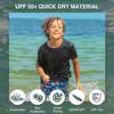 Kanu Surf Boys' Short Sleeve UPF 50+ Rashguard Swim Shirt (6, Solid Charcoal)