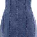 EXARUS Girls Denim Dress Spaghetti Strap/Strapless Jean Dresses Teen Party | Tween Casual Sleeveless Summer Mini Junior Dance Concert Vacation Birthday Cowgirl Western Chambray Kids Youth 8-14Y