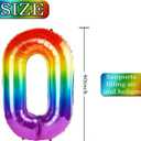 40 Inch Number 44 Balloons for 44th Birthday Party Decorations,0-100 Rainbow Large No.44 Digital Balloons for Women Men and Her Him, Helium Foil Number Balloons for Wedding Anniversary