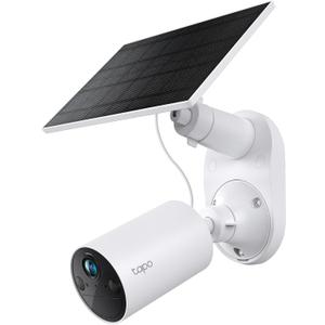 Tapo SolarCam 1080p Outdoor Wireless Security Camera - Battery Power with Solar, Person Detection, Subscription-Free Local Storage or Optional Cloud, Works with Alexa & Google Assistant, C402 KIT (White)