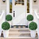 4Pcs Artificial Boxwood Topiary Ball Trees,Faux Boxwood Shrubs