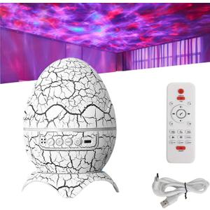 Dinoglow 4 in 1 Northern Lights Projector,Dinoglow Egg Projector,with Music Player Timer and Remote White Noise Projector Starry Light, for Kids Adults Home Decor Bedroom/Ceiling/Party (1PCSA)