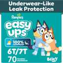 Easy Ups Girls & Boys Potty Training Pants, Size 8 (6T-7T), 70 Count, Bluey Absorbent Pull Up Training Underwear, Up to 100% Leakproof Day and Night, Hypoallergenic