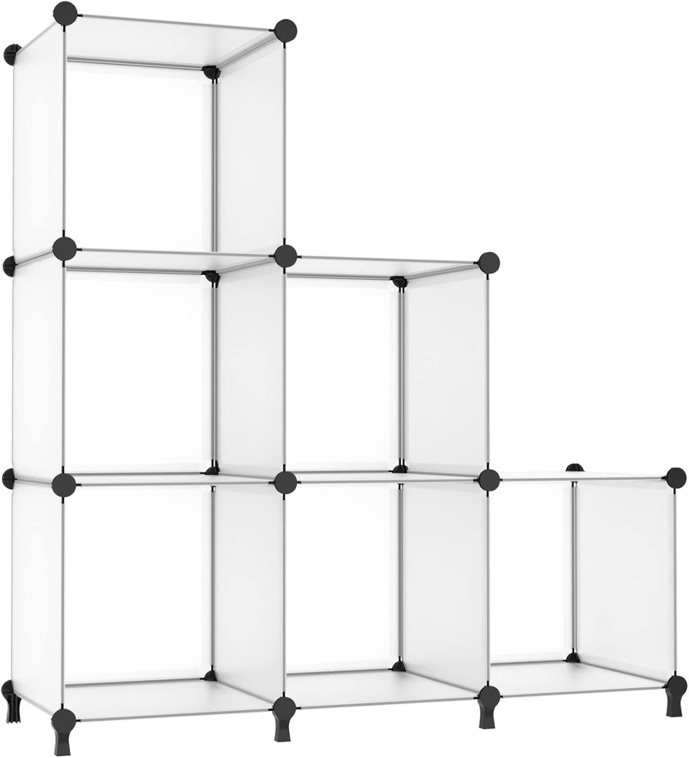 AWTATOS Closet Organizer 6 Cube Closet Storage Shelves DIY Stackable Clothes Storage Organizer Shelving for Closet Bedroom, Home, Translucent