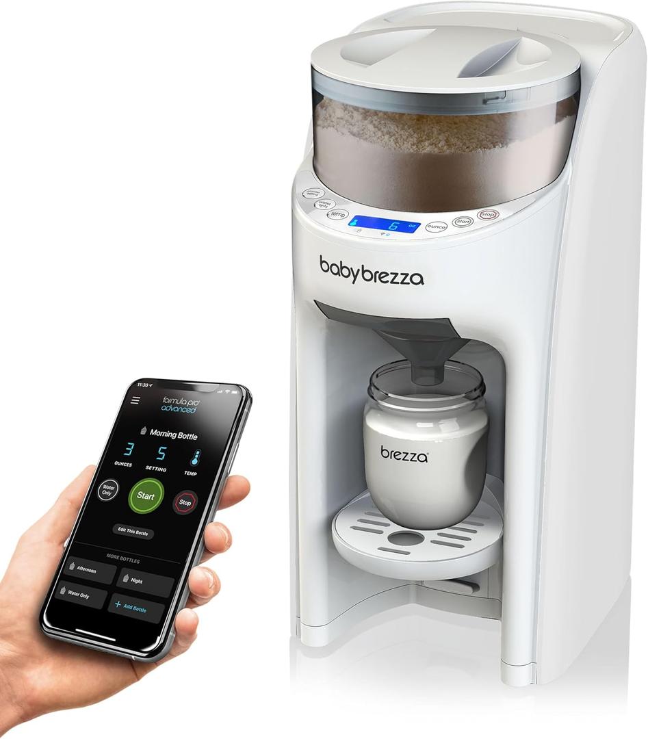 Baby Brezza Formula Pro Advanced WiFi Formula Dispenser - Automatically Mix a Warm Formula Bottle from Your Phone Instantly  Easily Make Bottle with Automatic Powder Blending Machine, White