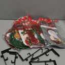 2-in-1 Fireplace Stocking and Garland Hanger  Adjustable, Heavy-Duty Mantel Hook, No Drill, Holds up to 20 lbs, 6 Garland Holders + 6 Stockings