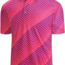 Hodaweisolp Golf Shirts for Men Dry Fit Print Moisture Wicking Performance Short Sleeve Polo Shirt (XX-Large)