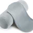 Newwiee 2 Pcs Neck Roll Pillow Cover 17x7 Inch Round Cervical Pillow Covers with Zipper Cylinder Neck Roll Pillowcase Soft Bolster Pillowcases for House Home Decor Cylindrical Cushion,  Gray 