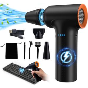 Compressed Air Duster - High Speed 300000RPM Electric Air Duster,120M/S 3 Gear 10000mAh Rechargeable Cordless Air Blower Turbo Fan, Jet Dry Blower for PC Computers Car Electronics