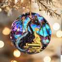 Christmas Ornaments, Dodosky 2.8in Ceramic Dragon Ornament, Xmas Decor, Christmas Tree Ornaments, Xmas Decorations for Tree, Holiday Ornament, Gifts for Dragon Lovers, Gifts for Bookworms, Book Lovers