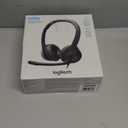Logitech H390 Wired Headset for PC/Laptop, Stereo Headphones with Noise Cancelling Microphone, USB-A, in-Line Controls, Works with Chromebook - Black