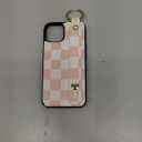 Petitian for iPhone 13/14 Wallet Case - Women Girls Cute Girly Aesthetic Unique Design Leather Credit Card Holder Phone Cover Stand Wristband for iPhone 13/14, Khaki Checkered