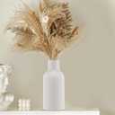 White Ceramic Flower Vase, Minimalist Modern Home Decor, Matte Finish Pampas Grass Vase for Table, Fireplace, Shelf, Mantel, Entryway and Centerpieces